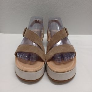 KOOLABURRA BY UGG women's serah sandals suede adjustable buckle strappy cream8